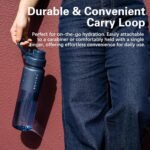 OLDLEY 32oz Frosted Clear Water Bottle, BPA-Free Tritan Plastic Reusable Water Bottle with Fast-Flow Spout Lid, Wide Mouth Leakproof Sports Drinking Bottle for Gym, School,Travel,Midnight Blue - Image 4