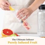 Heavy Duty Mason Jar Fruit Infuser Water Pitcher, Leak-proof Glass Pitcher with Filter Lid, Wide Mouth Glass Jar - 2 Quart - Image 4