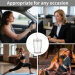 16oz/480ml Iced Coffee Cups With Lids And Straws,Reusable Leakproof Glass Tumbler,Water Bottles,Cold Brew,Drinking Jars For Juicing,Matcha,Tea,Smoothie For Travel,Office (Off-White) - Image 5