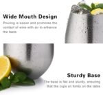 WOTOR Stemless Stainless Steel Wine Glasses Set of 4, 18oz Unbreakable Metal Wine Glass, Fancy, Unique Wine Goblets for Outdoor, Travel, Camping and Pool, Ideal Gift for Wine Lovers (Silver) - Image 4