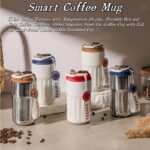 Travel Mug, 12oz Stainless Steel Vacuum Insulated Coffee Cup, Leak-Proof Tumbler for Hot & Cold Drinks(Smart Red) - Image 5