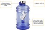 New Wave Enviro Iconic 2.2 Liter BPA Free Water Bottle with Stainless Steel Cap, Integrated Handle for Easy Carrying, Gym and Lifestyle Bottle, 2.2 Liter Capacity, Blue - Image 3