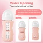 3 Pack Silicone Sleeves for Philips Avent Natural Glass Baby Bottles, Anti Breakage Baby Bottle Holder for Baby Girls, Compatible with Philips Avent Glass Natural Baby Bottle, 8 oz - Image 5