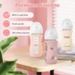 3 Pack Silicone Sleeves for Philips Avent Natural Glass Baby Bottles, Anti Breakage Baby Bottle Holder for Baby Girls, Compatible with Philips Avent Glass Natural Baby Bottle, 8 oz - Image 7