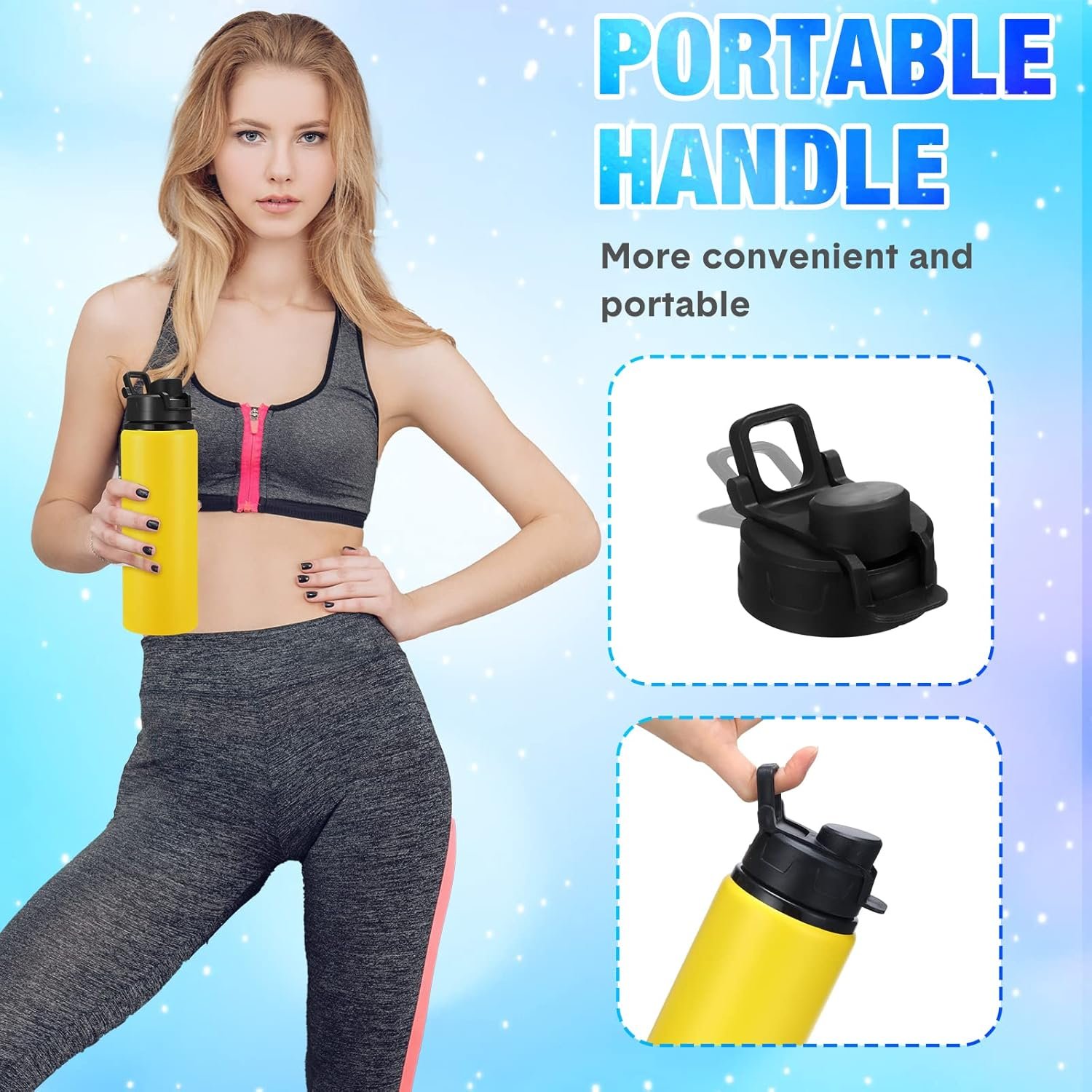 Sunnyray 16 Pcs Aluminum Water Bottle Bulk Multicolor Reusable Sports Bottle with Snap Lids Multipack Vacuum Water Flask for Travel Camping, Picnics, Gym, Hiking, Cycling, Fishing - Image 4