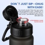 OLDLEY 32oz Frosted Clear Water Bottle, BPA-Free Tritan Plastic Reusable Water Bottle with Fast-Flow Spout Lid, Wide Mouth Leakproof Sports Drinking Bottle for Gym, School, Office, Travel,Black - Image 5