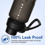 OLDLEY 32oz Frosted Clear Water Bottle, BPA-Free Tritan Plastic Reusable Water Bottle with Fast-Flow Spout Lid, Wide Mouth Leakproof Sports Drinking Bottle for Gym, School, Office, Travel,Black - Image 7