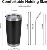 IEOVIEE 32 Pack, 20oz Stainless Steel Bulk Tumblers with Lids and Straws, Double Wall Insulated Travel Mug, Durable Powder Coated Tumbler Bulk Cup for Cold and Hot Drinks(Black) - Image 4