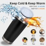 IEOVIEE 32 Pack, 20oz Stainless Steel Bulk Tumblers with Lids and Straws, Double Wall Insulated Travel Mug, Durable Powder Coated Tumbler Bulk Cup for Cold and Hot Drinks(Black) - Image 7
