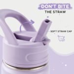 12oz Water Bottle with Straws, Stainless Steel Vacuum Insulated Water Bottle Leak-Proof, BPA-Free, Purple + Pink - Image 3