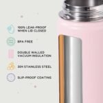 12oz Water Bottle with Straws, Stainless Steel Vacuum Insulated Water Bottle Leak-Proof, BPA-Free, Purple + Pink - Image 4