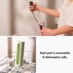 KIVY Glass Water Bottle with Silicone Sleeve 32 oz [WITH MEASUREMENT] - Borosilicate Glass Water Bottle Screw Top - Clear Bottles with Measurement Marking - Slim Waterbottle Aesthetic - Black - Image 4