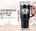 Onebttl Personalized 40 oz Tumbler with Handle and Straw, Monogrammed Travel Cup for Men, Custom Coffee Mugs, Unique Birthday Christmas Gifts for Men Who Have Everything, L - Image 3