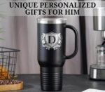 Onebttl Personalized 40 oz Tumbler with Handle and Straw, Monogrammed Travel Cup for Men, Custom Coffee Mugs, Unique Birthday Christmas Gifts for Men Who Have Everything, L - Image 4
