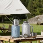 Titanium Thermos 800ml, Pure Titanium Vacuum Insulated Water Bottle with Handle & Carry Strap, Mechanical Temperature Display Lid, Lightweight Flask for Camping, Hiking & Outdoor (Ice Blue) - Image 5