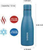 BJPKPK 12oz Water Bottles Stainless Steel Double Wall Vacuum Insulated Small Water Bottles for Travel,Sea Blue - Image 3