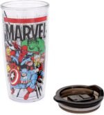 Silver Buffalo Marvel Avengers Featuring Spider-Man, Captain America, Thor, Hulk, and Iron Man Double Wall Travel Tumbler with Slide Close Lid, 20 Ounces - Image 4