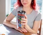 Silver Buffalo Marvel Avengers Featuring Spider-Man, Captain America, Thor, Hulk, and Iron Man Double Wall Travel Tumbler with Slide Close Lid, 20 Ounces - Image 9