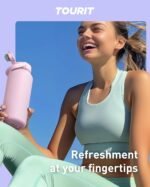 TOURIT 32 oz Insulated Water Bottle, Stainless Steel Sports Water Bottles With Top Handle, Double-Wall Travel Thermal Water Flask, BPA Free Leakproof Water Bottle for Sports and Travel,Pink - Image 5