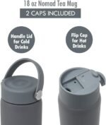 MIRA 18 oz Tea Infuser Thermo - Stainless Steel Travel Bottle with Removable Strainer for Loose Leaf Tea - Insulated Hot & Cold Brew Steeper - Smoke Gray - Image 3