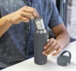 MIRA 18 oz Tea Infuser Thermo - Stainless Steel Travel Bottle with Removable Strainer for Loose Leaf Tea - Insulated Hot & Cold Brew Steeper - Smoke Gray - Image 6