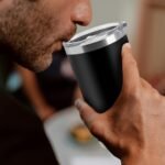 YOUKE OLA 12 Pieces Insulated Coffee Tumbler Blank Stainless Steel Double Wall Vacuum Travel Tumbler Cup with Lid and Straw for DIY Gift, Black 20oz - Image 5