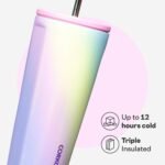 Corkcicle Cold Cup Insulated Tumbler with Straw - Keeps Drinks Cold for 12 Hours - Triple-Insulated Stainless Steel - Leak-Resistant Lid - Summer Drinkware Gift - 24 oz - Rainbow Unicorn - Image 4