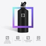 IRON °FLASK Camping & Hiking Hydration Flask with Straw, BPA-Free Insulated Stainless Steel Sports Water Bottle - 64 oz Blue Waves - Image 5