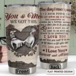 SANDJEST You And Me We Got This Tumbler Engraved Drawing Tumblers 20oz Stainless Steel Insulated Travel Mug Christmas Birthday Valentine Gift for Wife Husband Boyfriend Girlfriend - Image 3