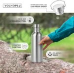 Volhoply 32oz Uninsulated Single Walled Water Bottle, Stainless Steel Sports Water Bottles with Handle & Carabiner, BPA Free Lightweight Water Bottles for Hiking, Biking, Running（Sliver,1） - Image 4