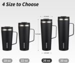 BJPKPK Insulated Tumbler with Handle, 26oz Insulated Tumblers with Lid and Straw, Stainless Steel Metal Water Bottles, Coffee Travel Mugs, Cups, Black - Image 6