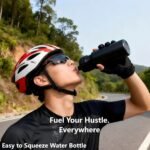 Squeeze Water Bottle Sports 24oz, BPA-Free Bicycle Water Bottle, Fit Bike Cage, Gym Cycling Hiking. (Black) - Image 4