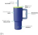 Simple Modern Kids 24 oz Tumbler with Handle and Silicone Straw Lid | Spill Proof and Leak Resistant | Reusable Stainless Steel Bottle | Gift for Kids Boys Girls | Trek Collection | Asteroid - Image 3