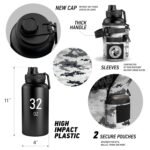 Combat Canteen - 32oz Insulated Water Bottle with Paracord Handle, Stainless Steel Water Jug with Rugged Pockets for Keys, Wallet & Phone - White Digital - Old Southern Brass - Image 4