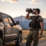 Combat Canteen - 32oz Insulated Water Bottle with Paracord Handle, Stainless Steel Water Jug with Rugged Pockets for Keys, Wallet & Phone - White Digital - Old Southern Brass - Image 6