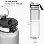 32oz Water Bottle with Chug Lid, Frosted & Clear Tritan BPA-Free, Leakproof, Wide Mouth, Portable Sports Water Bottle for Gym, Office, Travel, Outdoor (Transparent) - Image 3