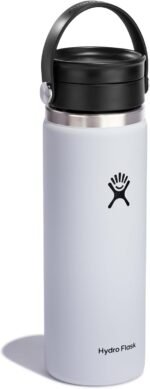 Hydro Flask Wide Mouth Bottle with Flex Sip Lid - Insulated Water Bottle Travel Cup Coffee Mug White 20 oz - Image 3