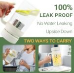 32oz Glass Water Bottle, Tea Bottle with Infuser & Handle, BPA-Free Leakproof Wide Mouth Large Tea Infuser cup for Hot or Cold Drinks, Loose, Fruit (White) - Image 6