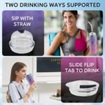 20Oz Insulated Tumbler With Straw And Lid,Stainless Steel Straws for Tumbler,Double Wall Vacuum Travel Mug,Spill Proof Tumble, Travel Cup for Iced Coffee,Pink Tumbler - Image 6