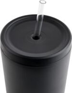 Manna Ranger Double-wall Insulated Stainless Steel Tumbler with Leak-proof Smart Seal Lid and Reusable Tritan Straw - 40 Oz - Black - Image 3