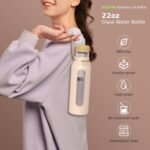 Borosilicate Glass Drinking Bottle with Bamboo Lid and Silicone Sleeve, 22 oz Reusable Water Bottle with Carry Cord for Travel, Leak Proof, BPA-Free (Storm Gray) - Image 3