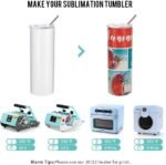 PYD Life Sublimation Blanks Skinny Tumbler White 20 OZ Straight Stainless Steel with Metal Straw for Mug Tumbler Heat Press Machine Sublimation Printing 4 Pack - Image 5