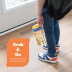 BOZ Flip Water Bottles for Kids 2-Pack - Boys' Cars & Construction Designs, 14 oz, Push Button Pop-Up Straw, Dishwasher Safe, Toddler Leak Proof Water Bottle - Image 5