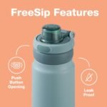 Water Bottle - Stainless Steel Double Wall Vacuum Insulated Water Bottle - Keeps Cold for 24 Hours & Hot for 12 Hours, Leak-Proof & BPA-Free - 18oz - Image 4