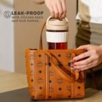 Leak-proof Glass Coffee Mug with Lid Lock, 17 oz Reusable Coffee Cup with Handle, BPA-free, Microwave and Dishwasher Safe (Forest Green) - Image 5