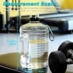 SLUXKE Gallon Big Water Bottle with Handle, 128oz Leakproof BPA Free Fitness Sports Water Bottle with Motivational Time Marker & Wide Mouth Ensure You Drink More Water - Image 3