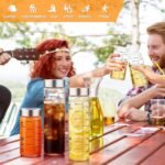 Glass Juice Bottles 16 Oz, Wide Mouth Reusable Clear Glass Water Bottles with Graduations 100% Leak Proof Stainless Steel Lids, BPA Free, Fits in Cup Holder Juice Containers Set of 4 - Image 7