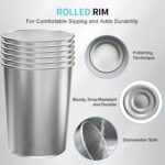 Stainless Steel Cups for Kids 7.8oz/230ml (6 Pack), Stainless Steel Tumbler, Kids Cups, Camping Stainless Steel Cups, Stackable Metal Drinking Glasses, BPA Free, Stackable, Durable. - Image 3