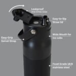 VINCEPLUS Insulated Stainless Steel Bottle – Flip Top Staw Lid | BPA-Free, Refillable, and Insulated | Ideal for Fitness, Outdoor Adventures, and Everyday Use (JET BLACK, 23, Fluid Ounces) - Image 3