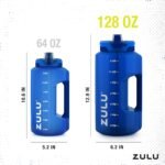 ZULU Goals 128oz Half Gallon Plastic Water Bottle with Straw and Time Marker | Large Reusable Jug with Handle and Leak Proof Lid for All Day Hydration, Gym and Outdoors, Gift Ready, Royal Blue - Image 4